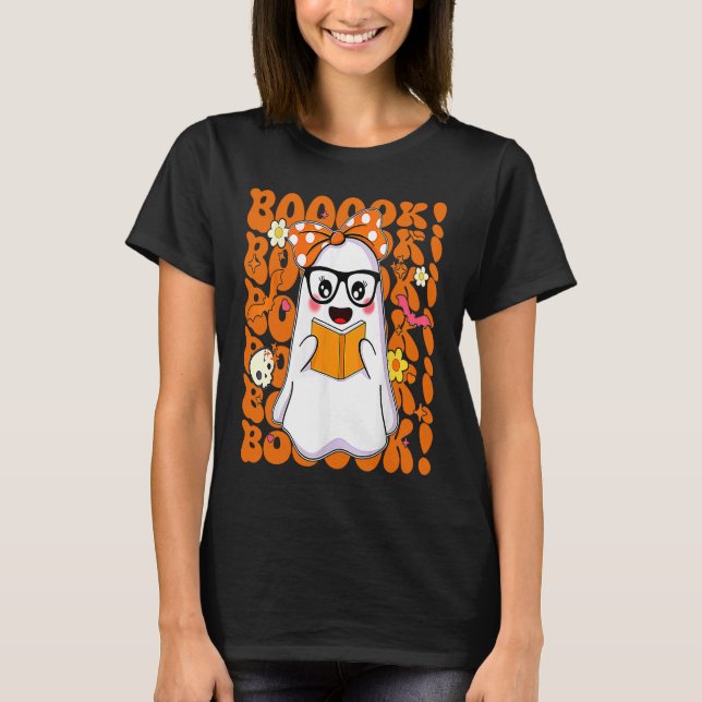 T-shirt Livres Ghost Boo Lire Livres Bibliothèque Enseigna (Devant)