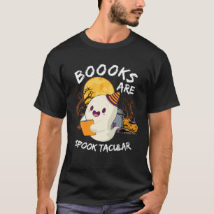 T-shirt Livres Ghost Funny Halloween livre enseignant bibl