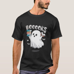 T-shirt Livres Ghost Lecture Librairie Halloween Enseignan