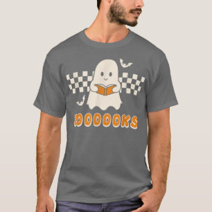 T-shirt Livres Halloween Cute Ghost Boo Lecture Livres Adu