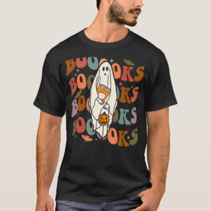 T-shirt Livres Halloween Cute Ghost Boo Lecture Livres Adu