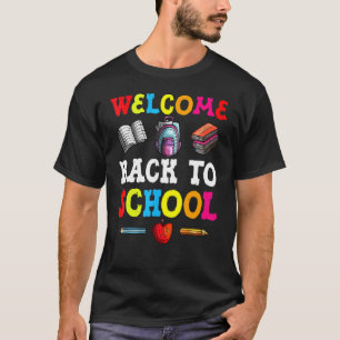 T-shirt Livres Pen Crayon Crayon Bienvenue Retour À L'Écol