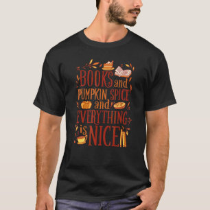 T-shirt Livres Pumpkin Spice et joli Halloween pour femmes