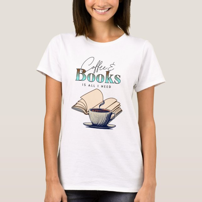 T-shirt Livres vintages et Louveur de café (Devant)