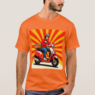 T-shirt Livreur sur scooter moderne