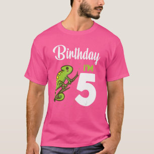 T-shirt Lizard Anniversaire 5 ans Lizard Enfants Filles Ga
