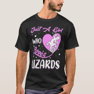 T-shirt Lizard En Forme De Coeur Juste Une Fille Qui Aime 