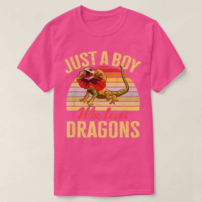 T-shirt Lizard Frillé Juste Un Garçon Qui Aime Dragons Her (Design devant)