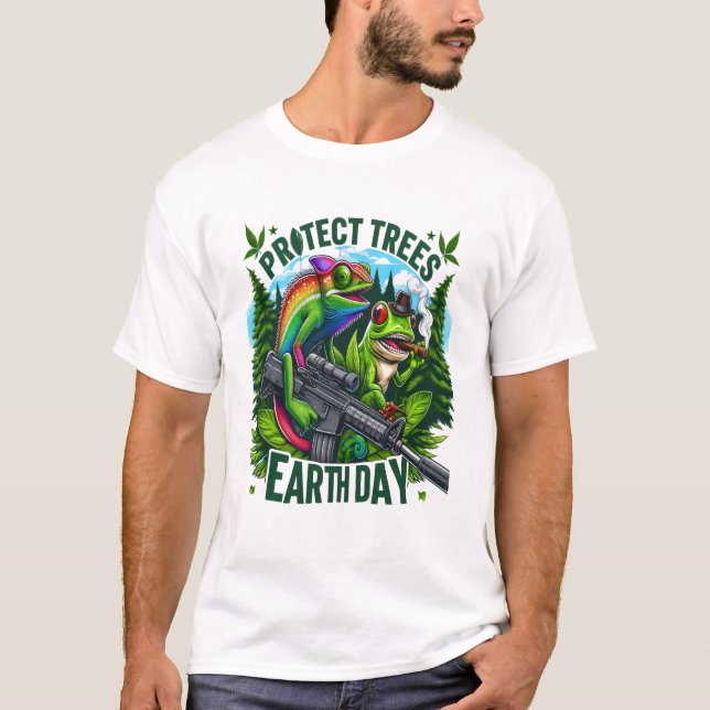T-shirt Lizard Warrior sauve les arbres (Devant)