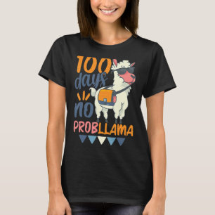 T-shirt Llama 100e jour de l'école 100 jours Aucun problèm