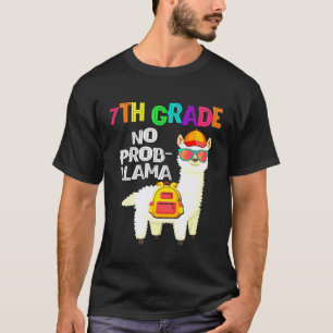 T-shirt Llama 7e année premier jour d'école sans problème