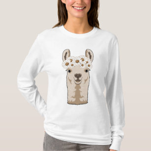 T-shirt Llama aux fleurs blanches