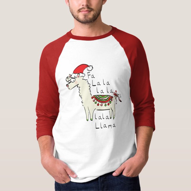 T-shirt Llama Christmas Enfants mignonne Drôle (Devant)