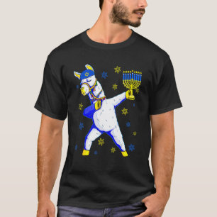 T-shirt Llama Dabant Hanoucca Tenant un Chandelier Corresp