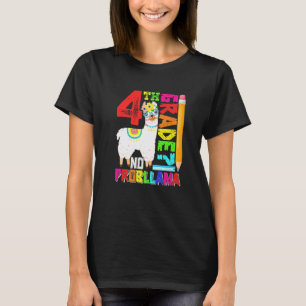 T-shirt Llama de 4e année sans problème Premier jour de re