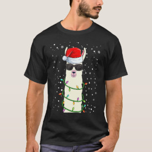 T-shirt Llama de Noël avec le chapeau de Noël laid Lama de