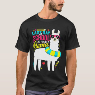 T-shirt Llama Dernier Jour De Scolaires Garçons Filles En