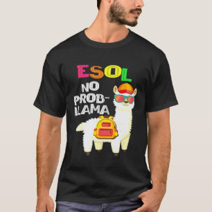 T-shirt Llama Esol Pas De Problème Premier Jour D'école