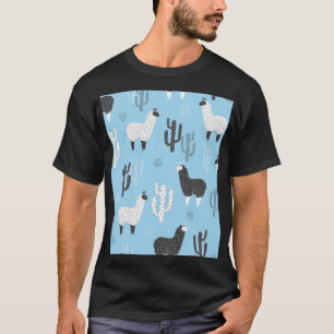T-shirt Llama et cactus, motif mignon.