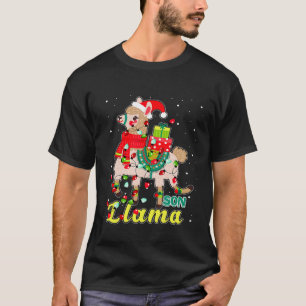 T-shirt Llama Fils Porter Chapeau de Père Noël Tenue de Py