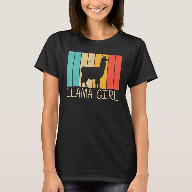 T-shirt Llama For Girls Kids Alpaca Farming Zookeeper Peru (Devant)