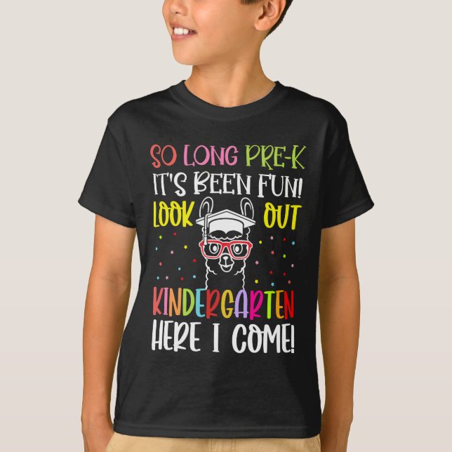 T-shirt Llama Graduation So Long Pre-k It's Fun Look  (Devant)