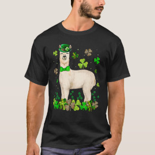 T-shirt Llama Green Buffalo Plaid Lucky Shamrock St. Patri