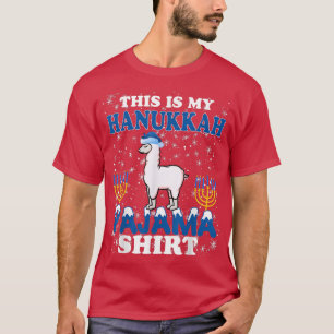 T-shirt Llama Hanoukka Pajama Chanukah Menorah Drôle Jewis
