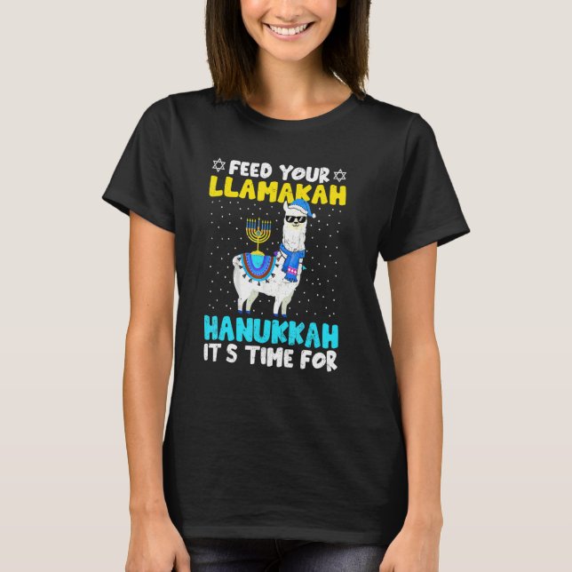 T-shirt Llama Hanukkah Costume Alpaca Chanukah Feed Your L (Devant)