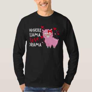 T-shirt Llama Llama Alpaca Amour Saint-Valentin Cœurs Verr