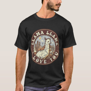 T-shirt Llama Llama I Love You Retro Style touche d'Alpaca