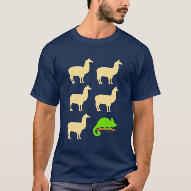 T-shirt Llama Llama Llama Llama Chameleon (Devant)