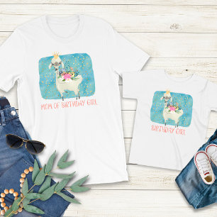 T-shirt Llama Love Aquarelle mignonne Maman de fille d'ann