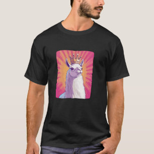 T-shirt Llama Majesté avec un attrait de couronne comique