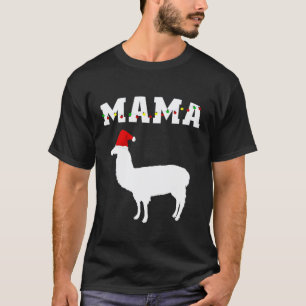 T-shirt Llama Maman Grand-mère Chapeau de Père Noël Noël F
