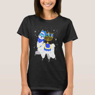 T-shirt Llama Menorah Hanukkah Mignon Alpaca Hanukkah Chan