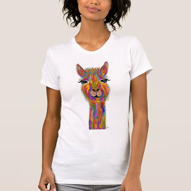 T-shirt Llama mignon et coloré (Devant)