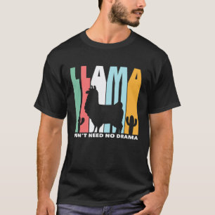 T-shirt Llama N'a Besoin D'aucun Drame Silhouette Rétro De