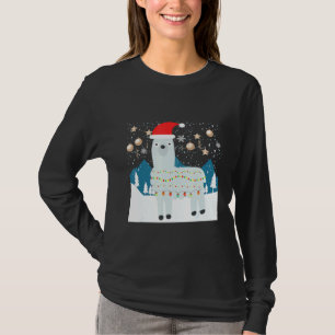 T-shirt Llama Père Noël Neige Noël laid