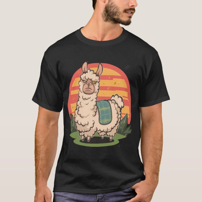 T-shirt Llama poilue, Llama Lover (Devant)