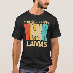 T-shirt Llama pour filles femmes lama animal de ferme 1