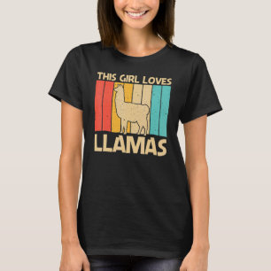 T-shirt Llama pour filles femmes lama ferme animal 1