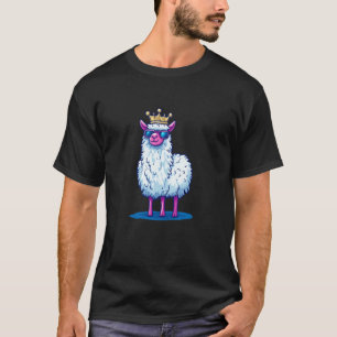 T-shirt Llama Roi à Lunettes Graphique pour un Regard Fant