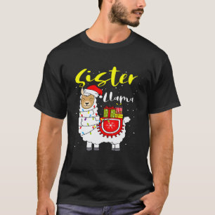 T-shirt Llama Sœur Lumières Chapeau de Père Noël Xmas Pyja