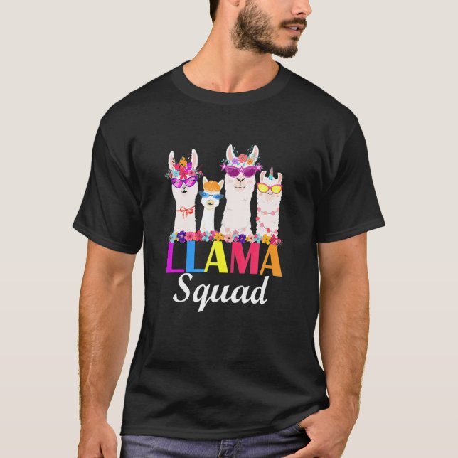 T-shirt Llama Squad drôle Cute Llama Correspondant (Devant)
