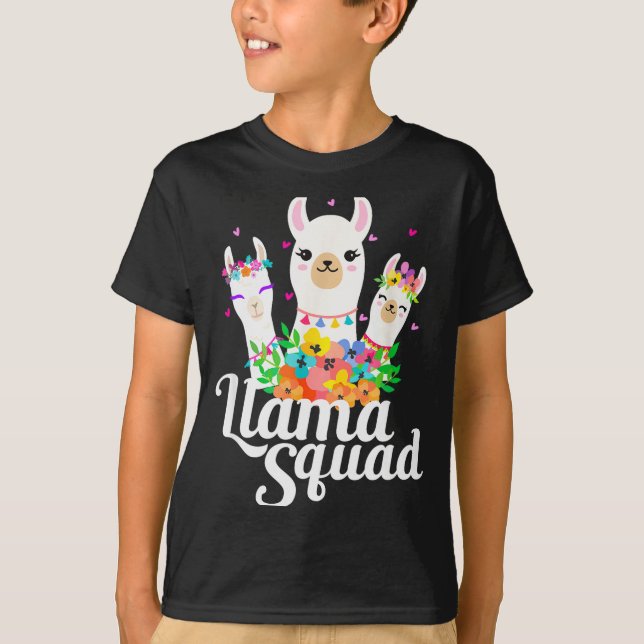 T-shirt Llama Squad Funny Cute Llama Matching  (Devant)