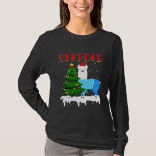 T-shirt llama Stepdad Santa Hat Xmas Pajama Famille Matcha