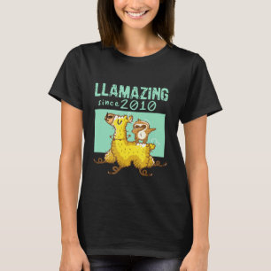 T-shirt Llamazing depuis 2010 Anniversaire Llama Dabbing S