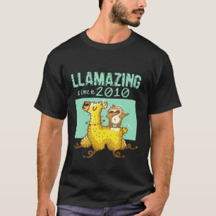 T-shirt Llamazing depuis 2010 Anniversaire Llama Dabbing S