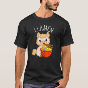 T-shirt Llamen Llama Ramen nouilles mignonnes cadeau japon